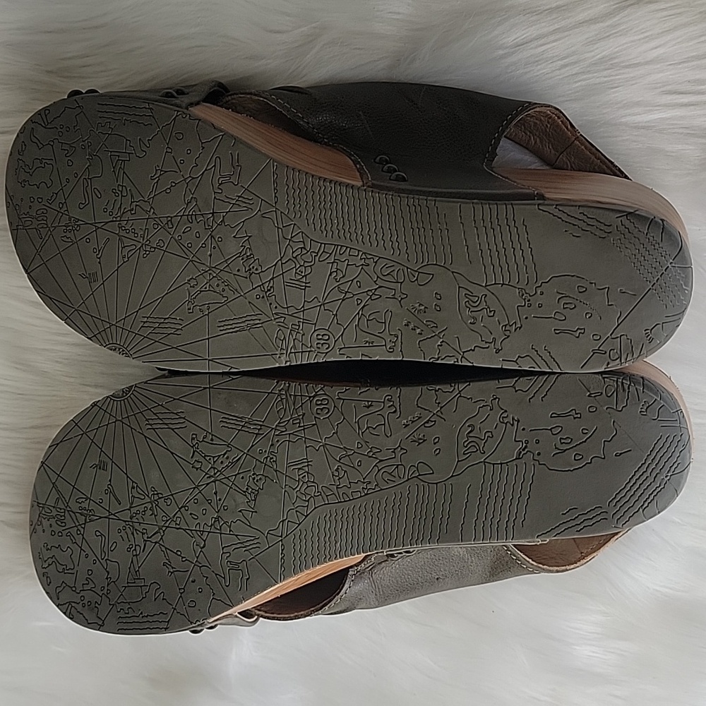 BUSSOLA Formentera Capretto Ivy Leather Comfort Wedge Chucky Boho‎ Sandals 38 - Picture 9 of 15